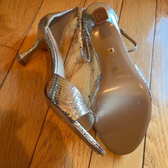 NWT Lola Cruz Kumala Heel Sandal 70mm - Silver Snakeskin size 37 - Picture 6 of 6